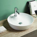 White matt ceramic round laying basin - Lodge