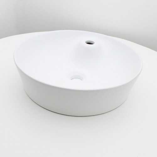 Lavabo redondo de cerámica mate blanco - Lodge