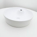 Lavabo redondo de cerámica mate blanco - Lodge