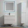 Meuble de salle de bain 2 Tiroirs - Blanc - Vasque - 80x46 cm - City