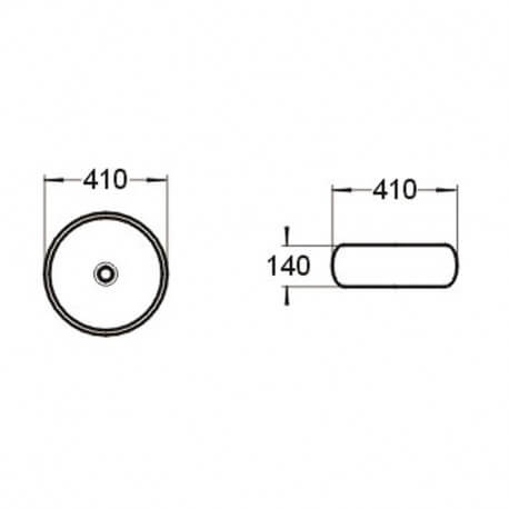 Turquoise Blue Poser Vasque - Ceramic - 41 cm - Lagoon