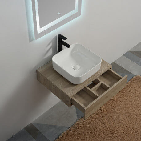 Piano sous vasque - Legno colorato - 60x50 cm - Tendenza