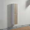 Colonna del bagno 2 porte Bianco e rovere grigio 160x35cm scandinavo