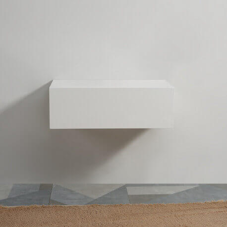 Meuble de Rangement 1 Tiroir - Blanc - 90x50 cm - Façade MDF 19 mm - City | Rue du Bain