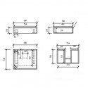 Plan sous vasque - Plaqué couleur Bois - 60x50 cm - Tendance | Rue du Bain