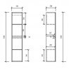 Colonna del bagno 2 porte Bianco e rovere grigio 160x35cm scandinavo