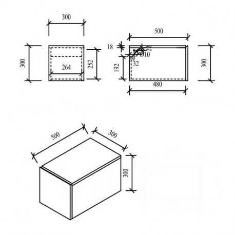 Armadio di stoccaggio 1 cassetto - facciata in MDF 19 mm - Bianco - 30x50 cm - Città