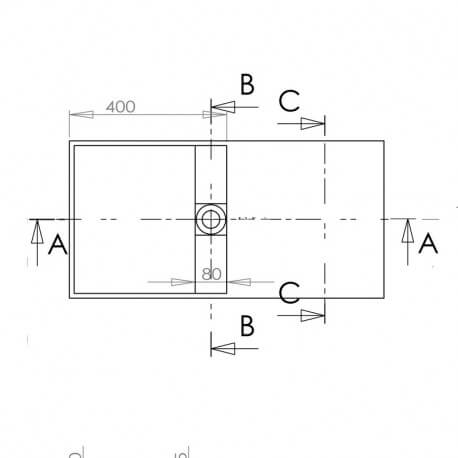 Lavabo Supended Rechteckig - Composite White Mat - 80x40 cm - Composite