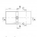 Lavabo Suspended Rectangular - Composite White Mat - 80x40 cm - Composite