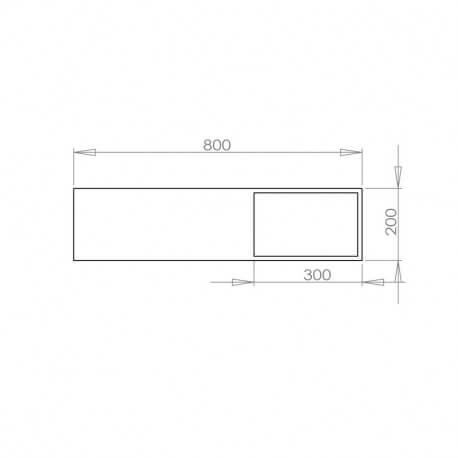 Lavabo Suspended Rectangular - Composite White Mat - 80x40 cm - Composite