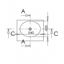 Washbasin Diseño sostenido - Mat blanco de superficie sólida - 70x55 cm - Diapositiva 2