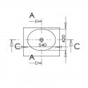 Washbasin Suspended Design - Solid Surface White Mat - 70x55 cm - Slide