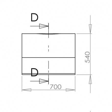 Washbasin Suspended Design - Solid Surface White Mat - 70x55 cm - Slide