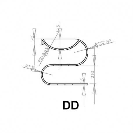 Washbasin Diseño sostenido - Mat blanco de superficie sólida - 70x55 cm - Diapositiva