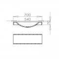 Washbasin Suspended Design - Solid Surface White Mat - 70x55 cm - Slide