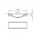 Washbasin Diseño sostenido - Mat blanco de superficie sólida - 70x55 cm - Diapositiva