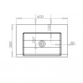 Washbasin Suspended Design - Solid Surface White Mat - 60x38 cm- Elegance