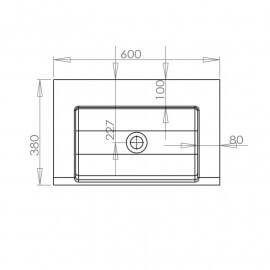 Diseño sostenible de lavabo - Mat blanco de superficie sólida - 60x38 cm- Elegance 2