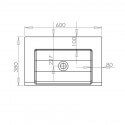 Washbasin Design sospeso - Solid Surface White Mat - 60x38 cm- Elegance