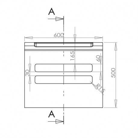 Washbasin Suspended Design - Solid Surface White Mat - 60x38 cm- Elegance