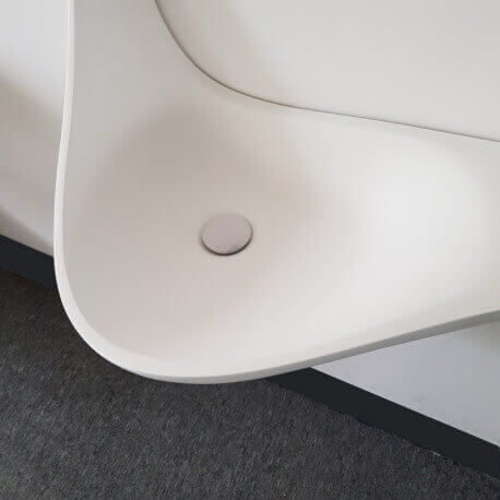 Großes Design-Wandwaschbecken - Solid Surface Mattweiß - 120x40 cm - Virgule