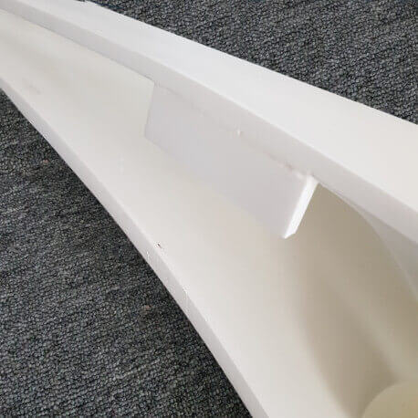 Großes Design-Wandwaschbecken - Solid Surface Mattweiß - 120x40 cm - Virgule