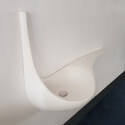 Großes Design-Wandwaschbecken - Solid Surface Mattweiß - 120x40 cm - Virgule
