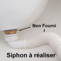 Gran diseño de lavabo sostenido - Mat blanco de superficie sólida - 120x40 cm- Virgulate