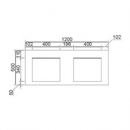 Lavabo doble Cuenca de aterrizaje compuesta Duo