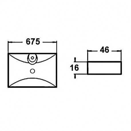Rectangular ceramic flooring pan Lineare