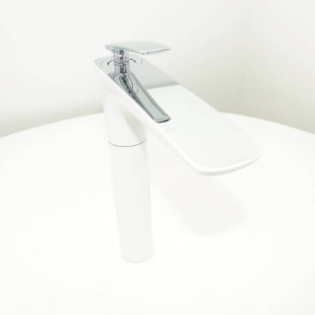 Robinet Mitigeur Evier/Vasque Surélevé - Chromé/Blanc - Concep't | Rue du Bain