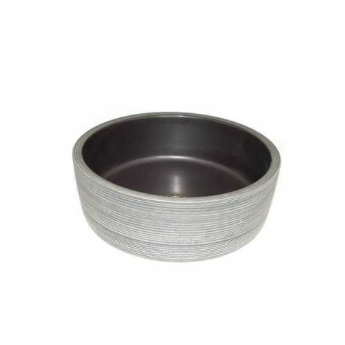 Vaso Poser rotondo - ceramica scanalata verde e bianca - 40 cm – Epura