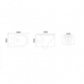 WC Suspendu Ovale - Céramique Blanc - Avec Abattant - Sans Bride - 57x36 cm - Natural 2