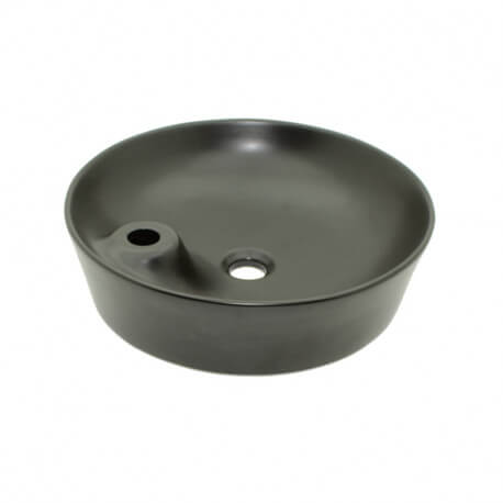 Vasque à poser ronde céramique noir mat - Lodge | Rue du Bain