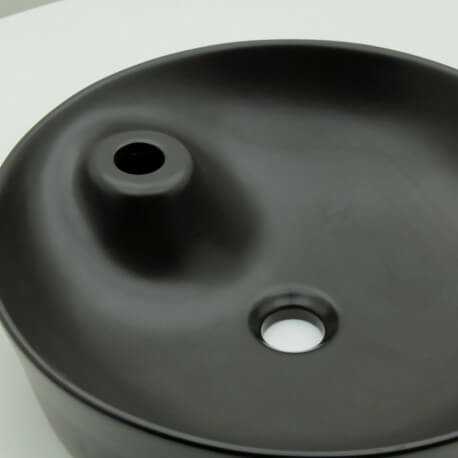 Vasque à poser ronde céramique noir mat - Lodge | Rue du Bain