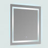 Espejo baño brillante Iluminación LED cuadrada 80 cm - Conexión 80