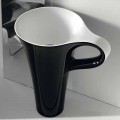 Lavabo Totem Café - Superficie sólida Negro brillante - 70x85 cm - Copa