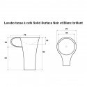 Lavabo Totem Tasse à café - Solid surface Noir brillant - 70x85 cm -  Cup