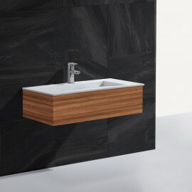 Lavabo Suspendu Rectangulaire - Solid surface Blanc Mat - 90x50 cm - Single | Rue du Bain 2