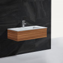 Lavabo Suspendu Rectangulaire - Solid surface Blanc Mat - 90x50 cm - Single | Rue du Bain