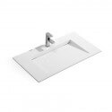 Washbasin suspendiert rechteckig - Feste Oberfläche Weiß Mat - 90x50 cm - Singles