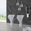 Lavabo Totem Ovale - Solid surface blanc mat - 67x90 cm - Arum | Rue du Bain