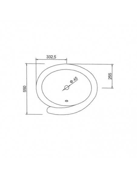 Washbasin Totem Oval - Solid matt weiße Oberfläche - 67x90 cm - Arum