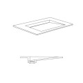 Washbasin Suspended Rectangular - Solid surface White Mat - 90x50 cm - Singles