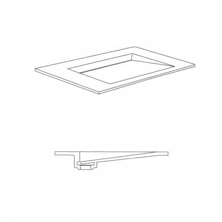 Lavabo Suspendu Rectangulaire - Solid surface Blanc Mat - 90x50 cm - Single | Rue du Bain