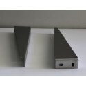 Equino par de lavabo de fijación - 33 x 8 cm - Acero inoxidable cepillado