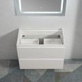 Pack armario colgante Blanco 2 cajones Vasque - 80x46 cm Ciudad y espejo LED Conectar no 80
