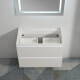 Pack Meuble suspendu Blanc 2 tiroirs  Vasque - 80x46 cm City et Miroir LED Connec't 80