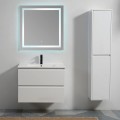 Pack armario colgante Blanco 2 cajones Vasque - 80x46 cm Ciudad y espejo LED Conectar no 80