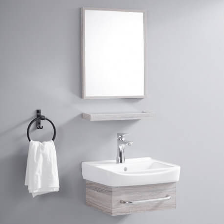 Armario de baño - hilo blanco roble - 44x36 cm - iD
